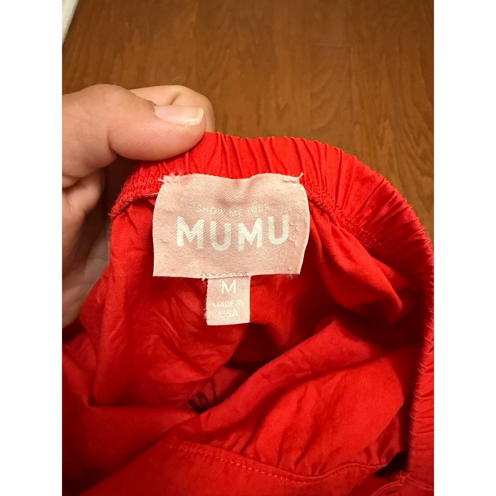 Show Me Your Mumu LovelyRed Mini Dress Tie Back Cutout Womens Medium - Picture 5 of 6